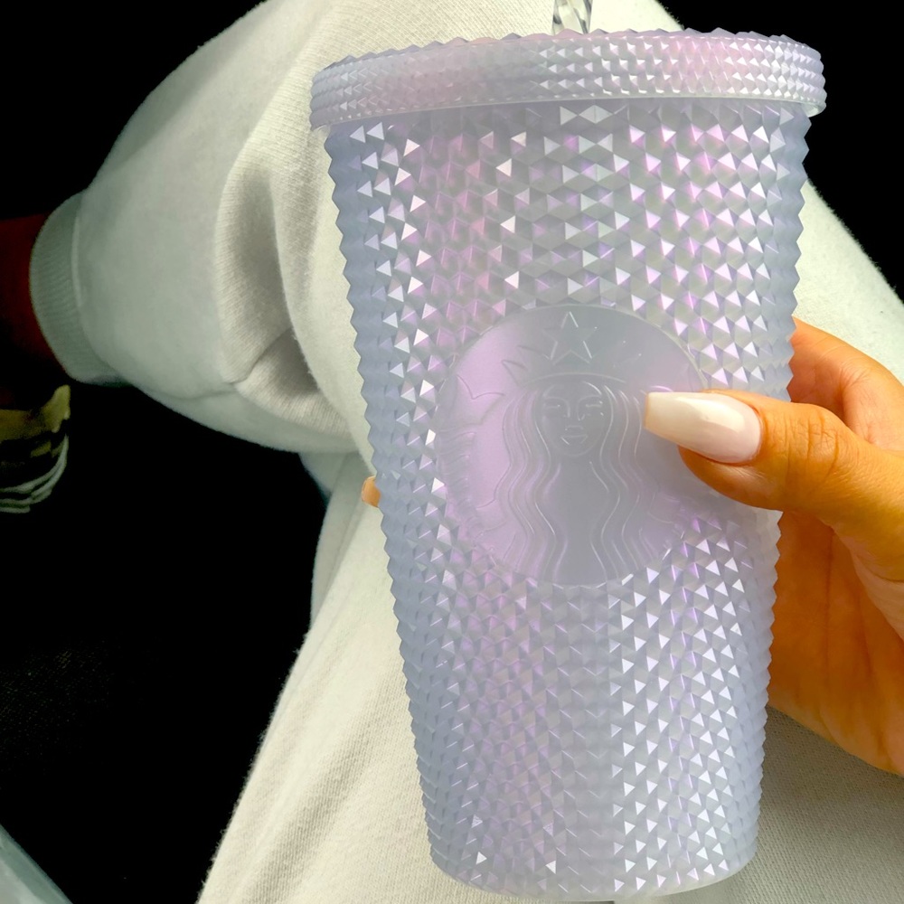 Irredentist white studded Starbucks tumbler